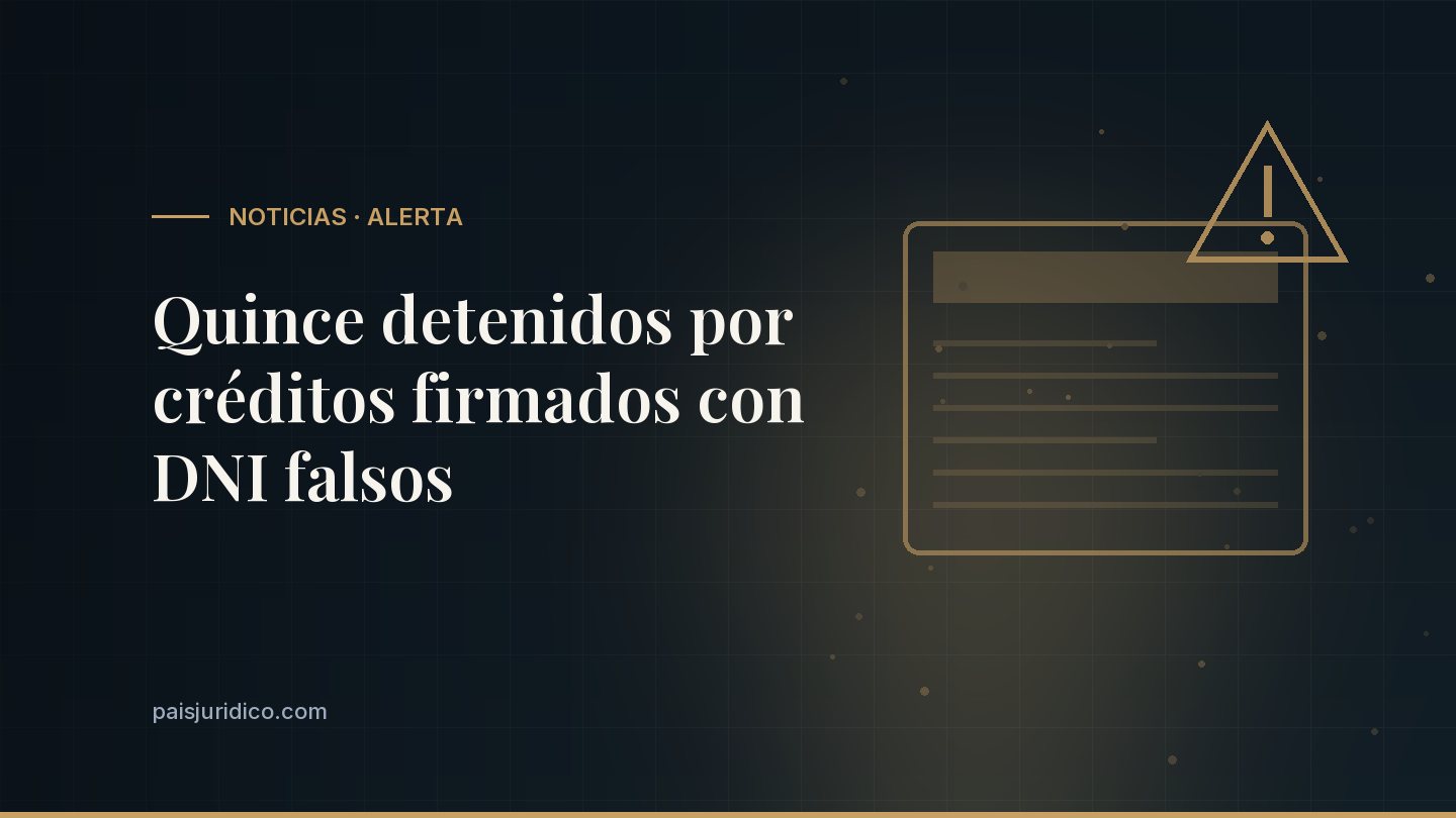 Quince detenidos por créditos firmados con DNI falsos