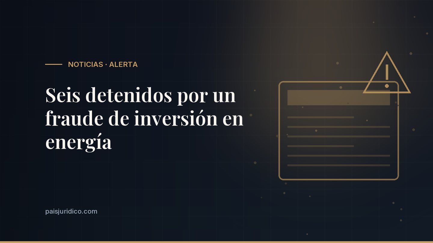 Seis detenidos por un fraude de inversión en energía