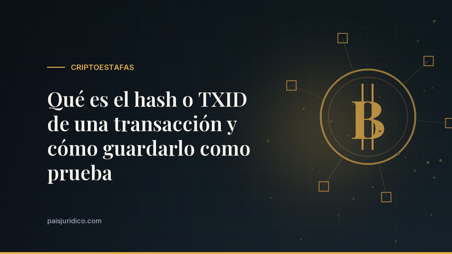 Qué es el hash o TXID de una transacción y cómo guardarlo como prueba