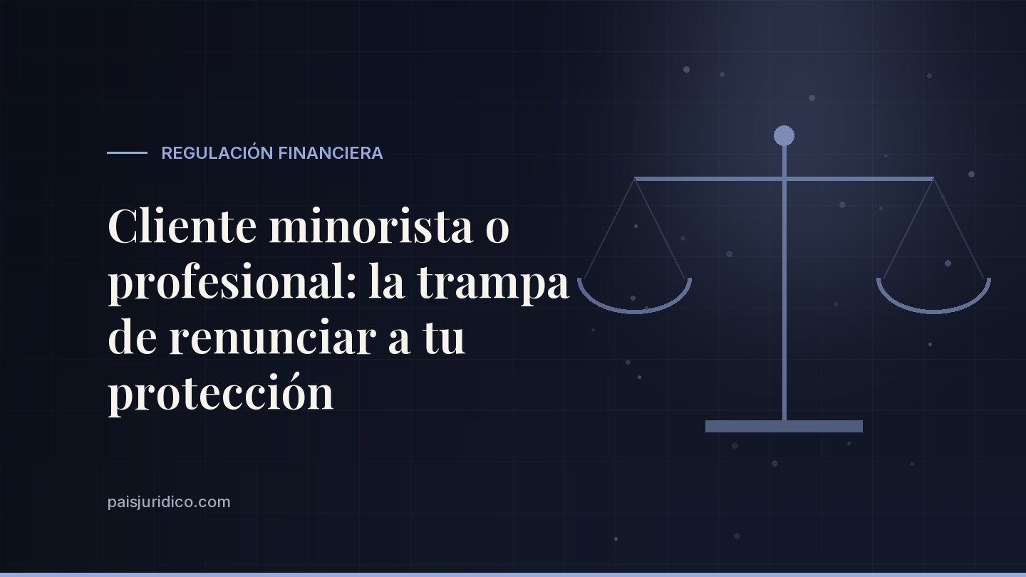 Cliente minorista o profesional: la trampa de renunciar a tu protección