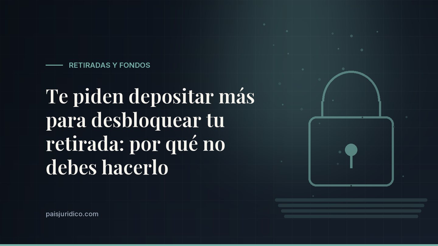 Te piden depositar más para desbloquear tu retirada: por qué no debes hacerlo
