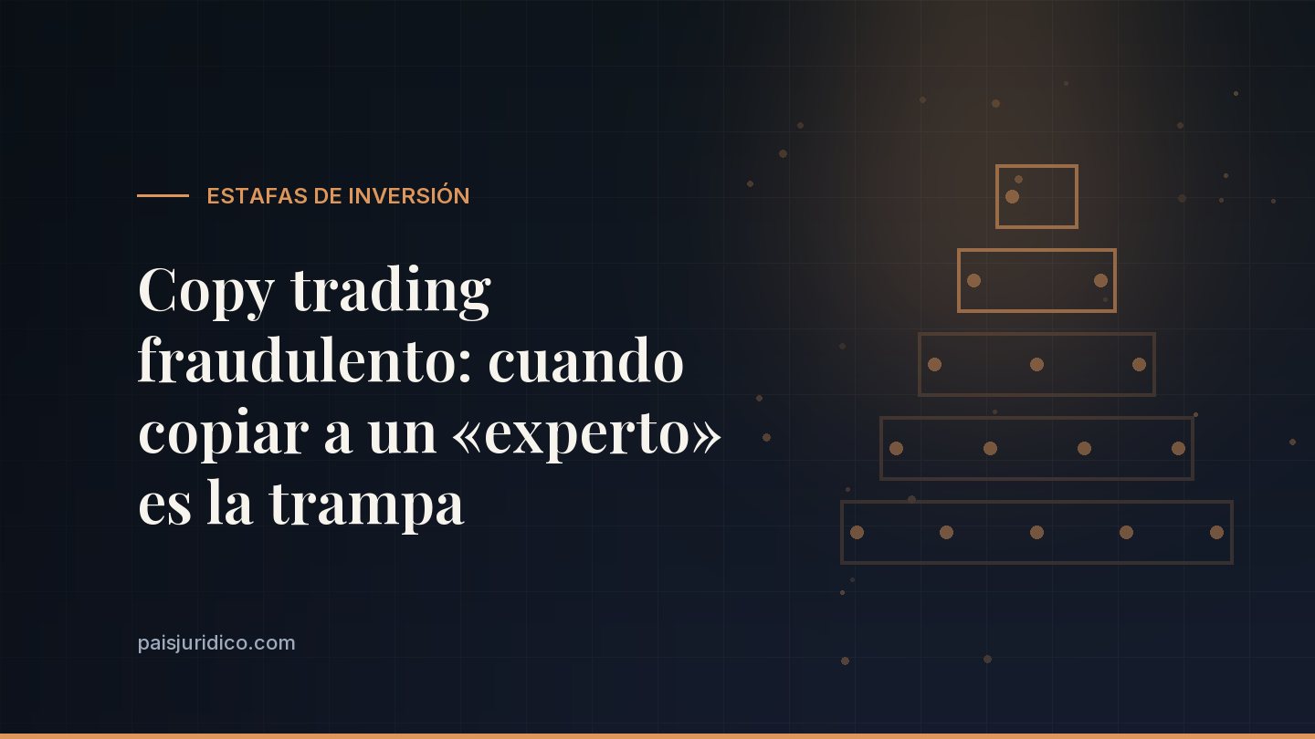 Copy trading fraudulento: cuando copiar a un «experto» es la trampa