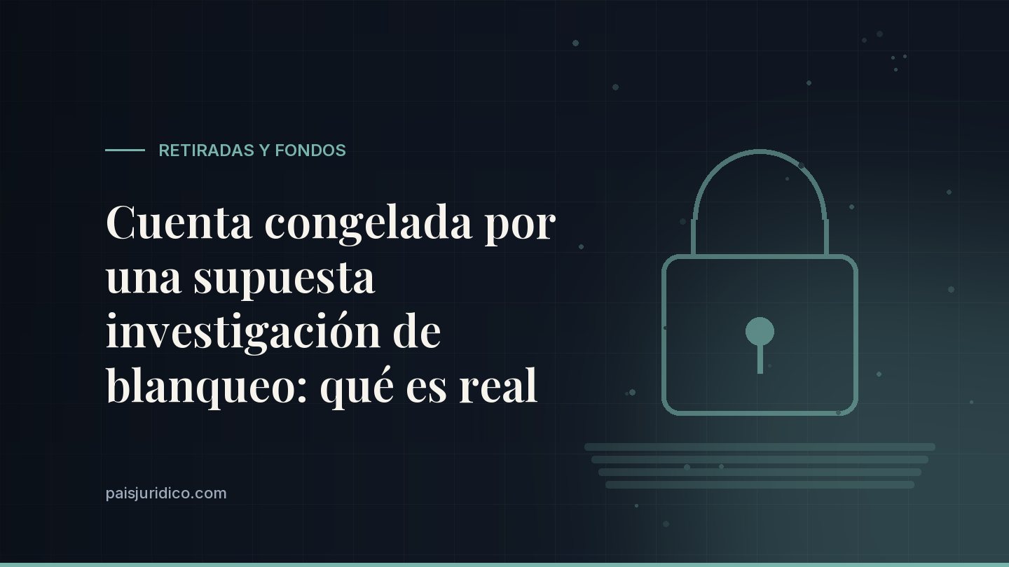 Cuenta congelada por una supuesta investigación de blanqueo: qué es real