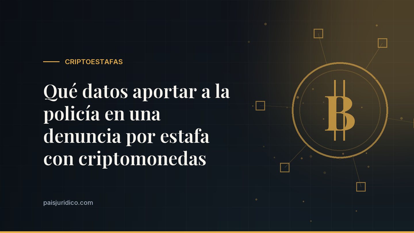 Qué datos aportar a la policía en una denuncia por estafa con criptomonedas