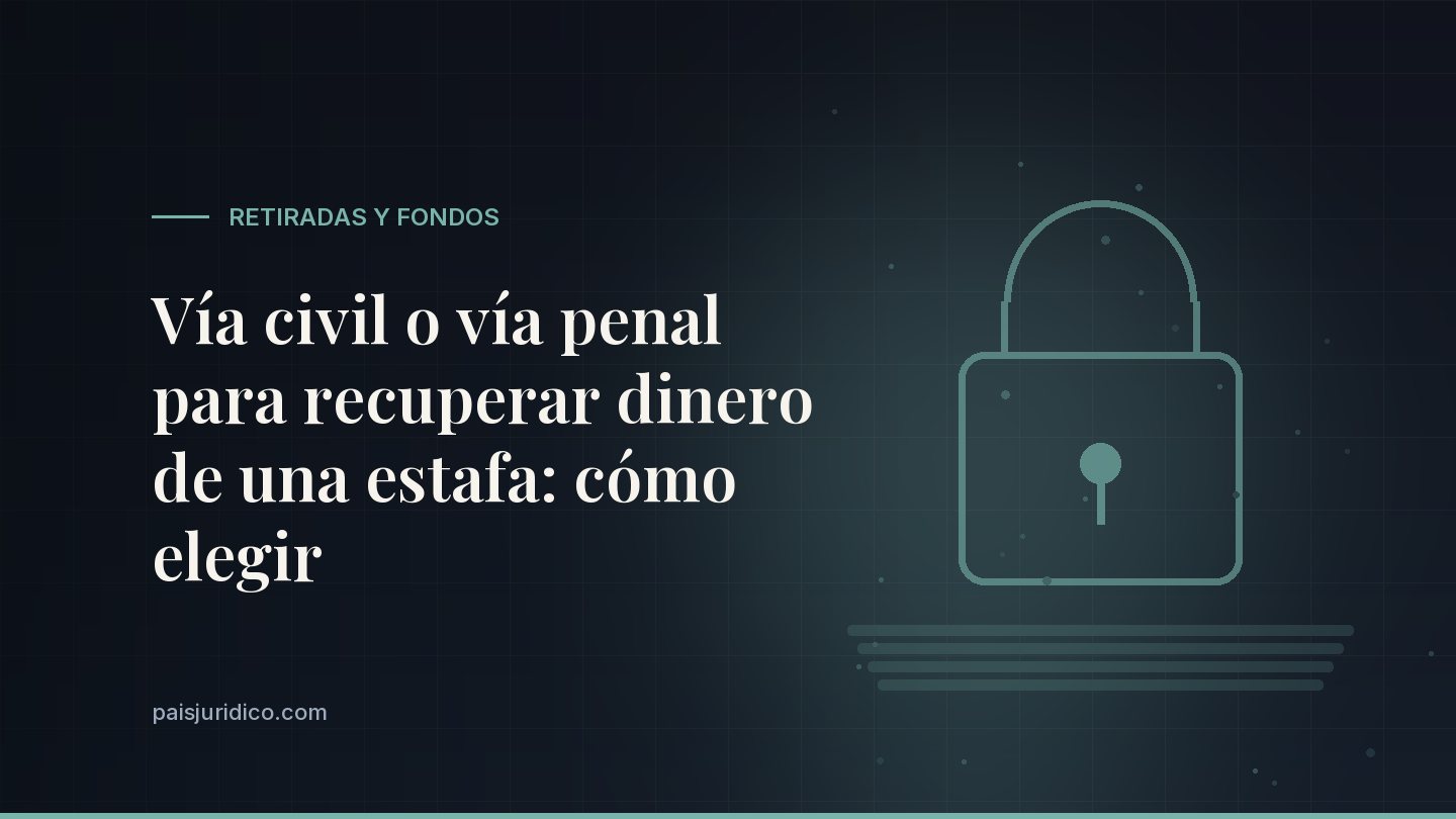 Vía civil o vía penal para recuperar dinero de una estafa: cómo elegir