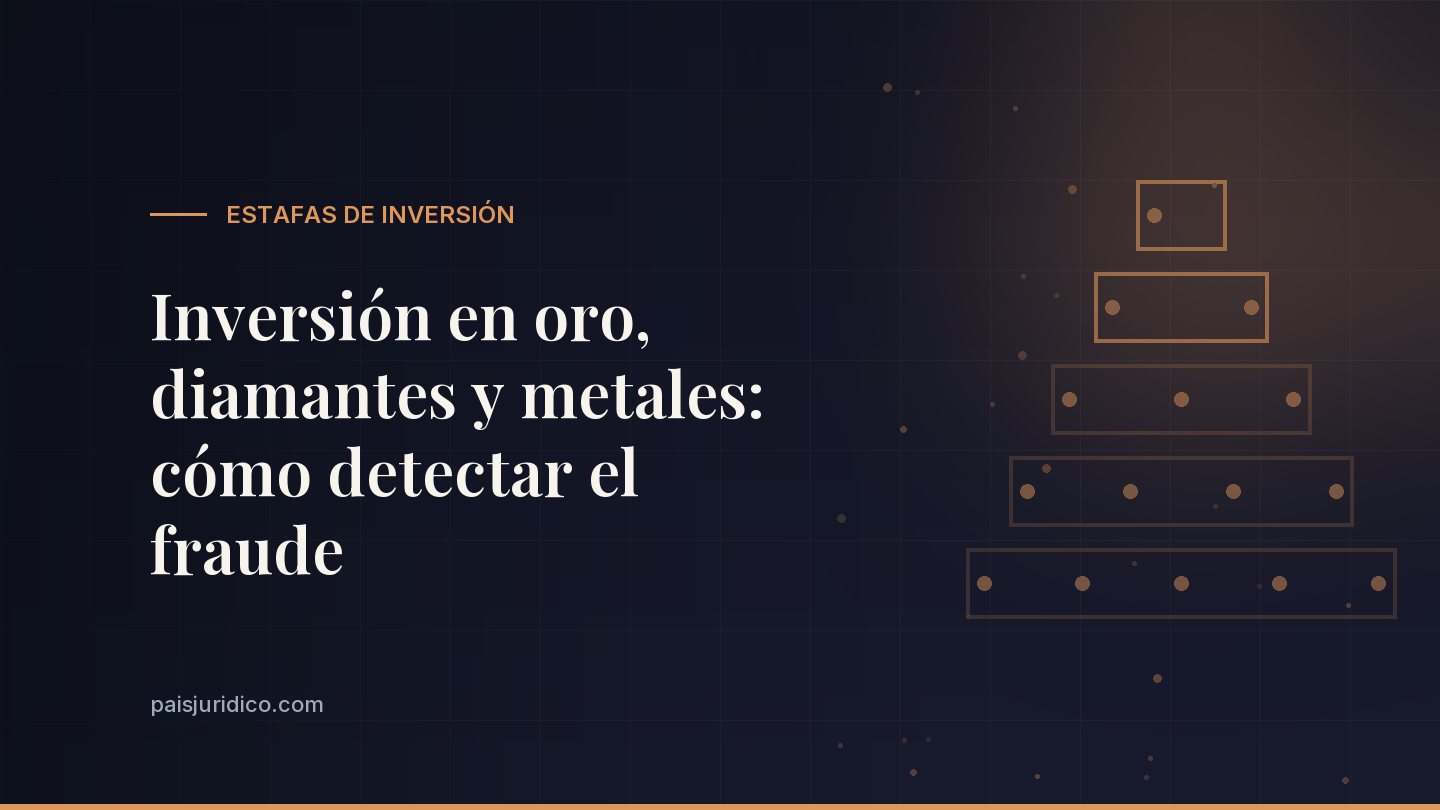 Inversión en oro, diamantes y metales: cómo detectar el fraude