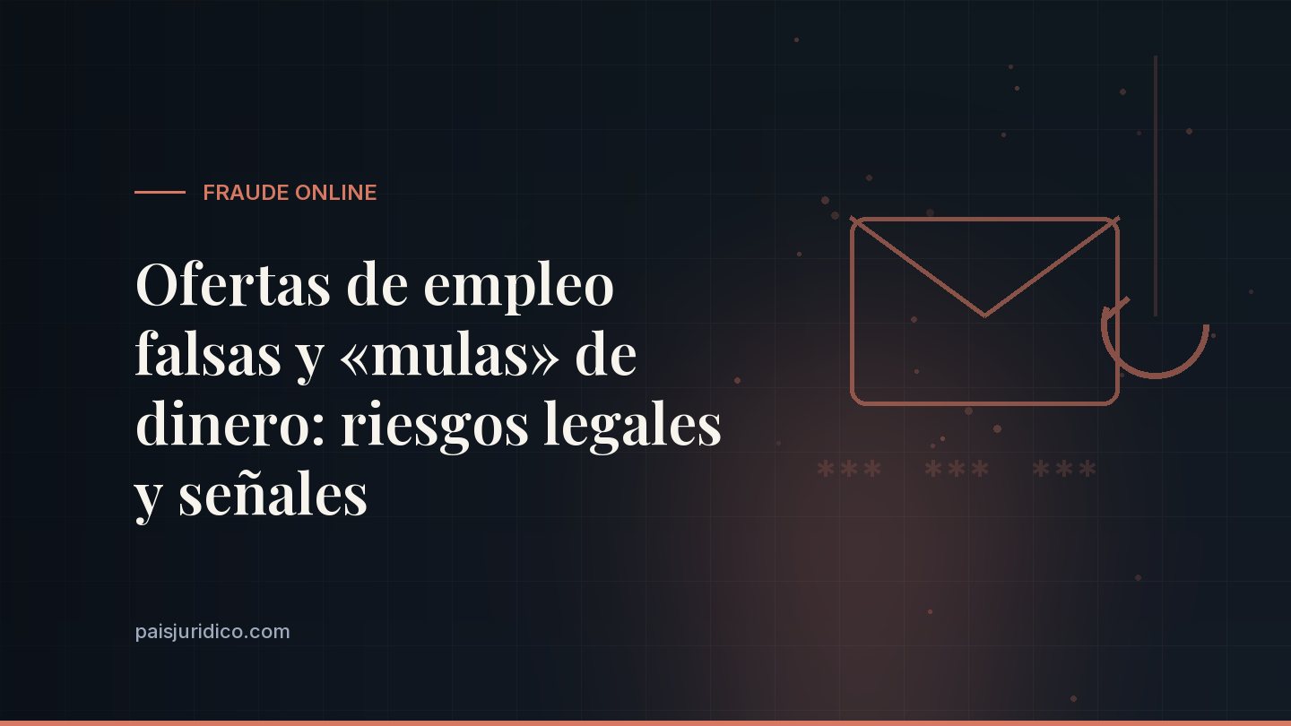Ofertas de empleo falsas y «mulas» de dinero: riesgos legales y señales