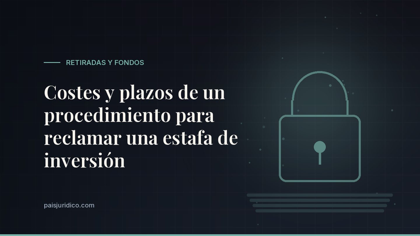 Costes y plazos de un procedimiento para reclamar una estafa de inversión