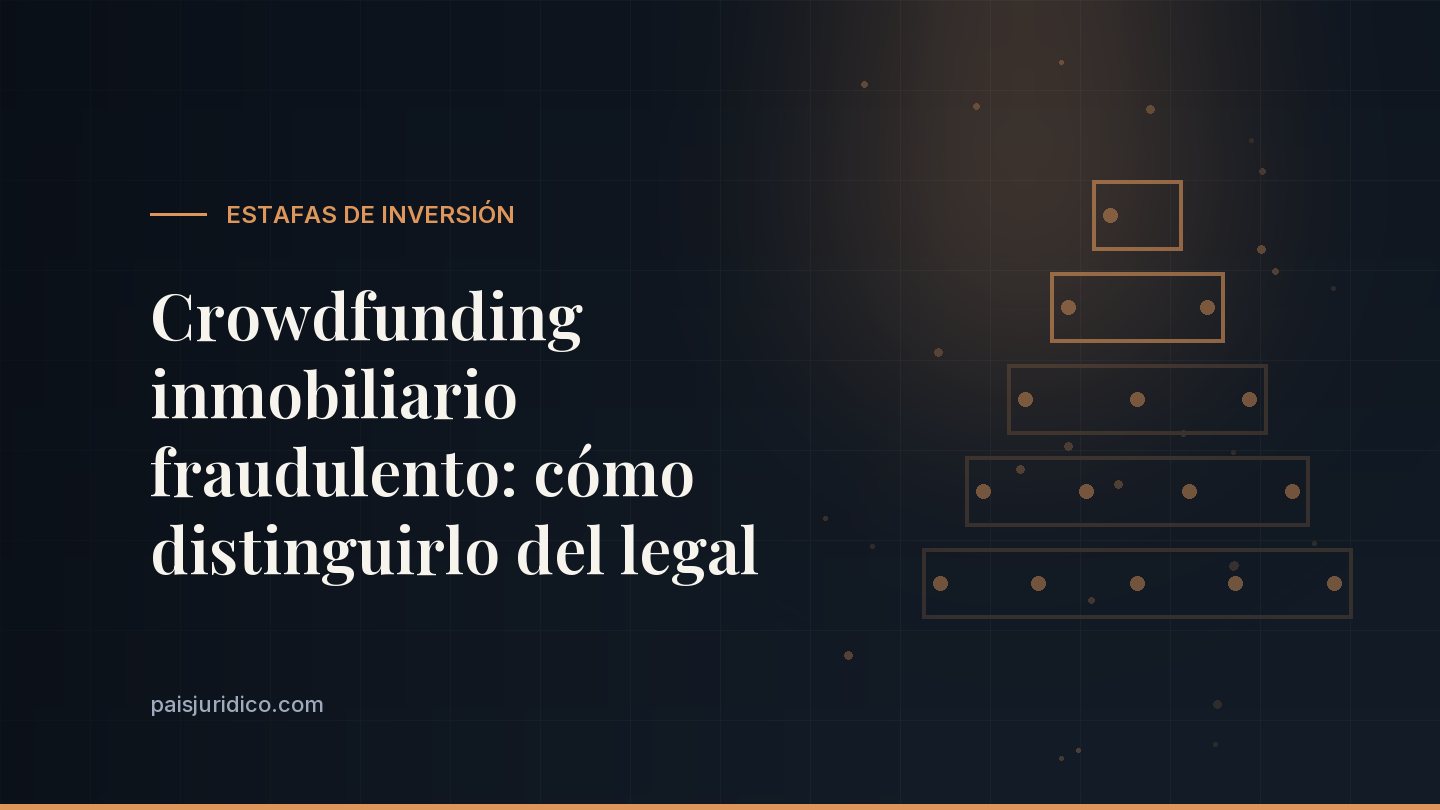 Crowdfunding inmobiliario fraudulento: cómo distinguirlo del legal