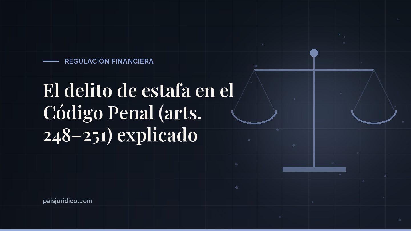 El delito de estafa en el Código Penal (arts. 248–251) explicado