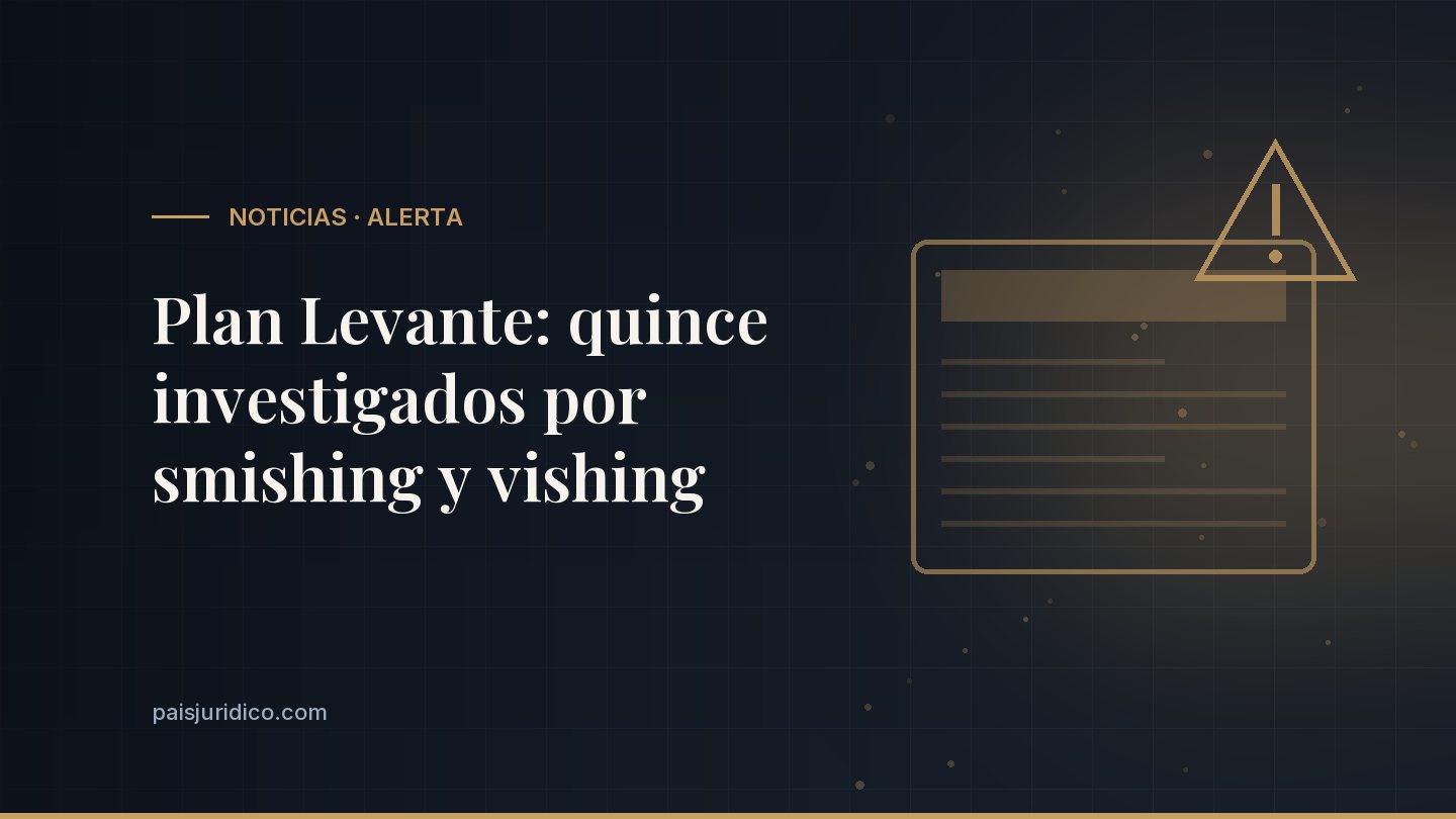 Plan Levante: quince investigados por smishing y vishing