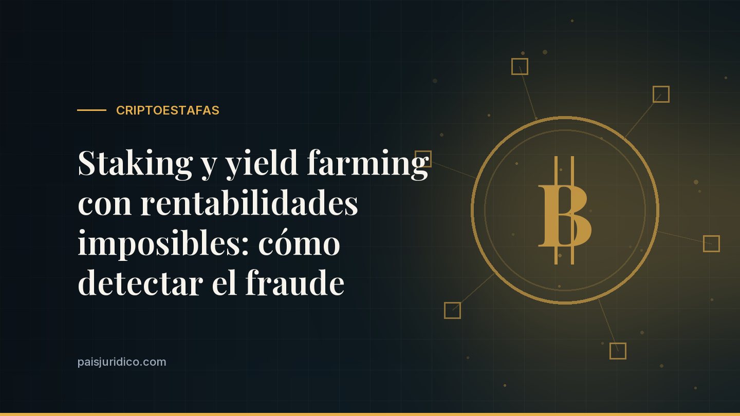 Staking y yield farming con rentabilidades imposibles: cómo detectar el fraude
