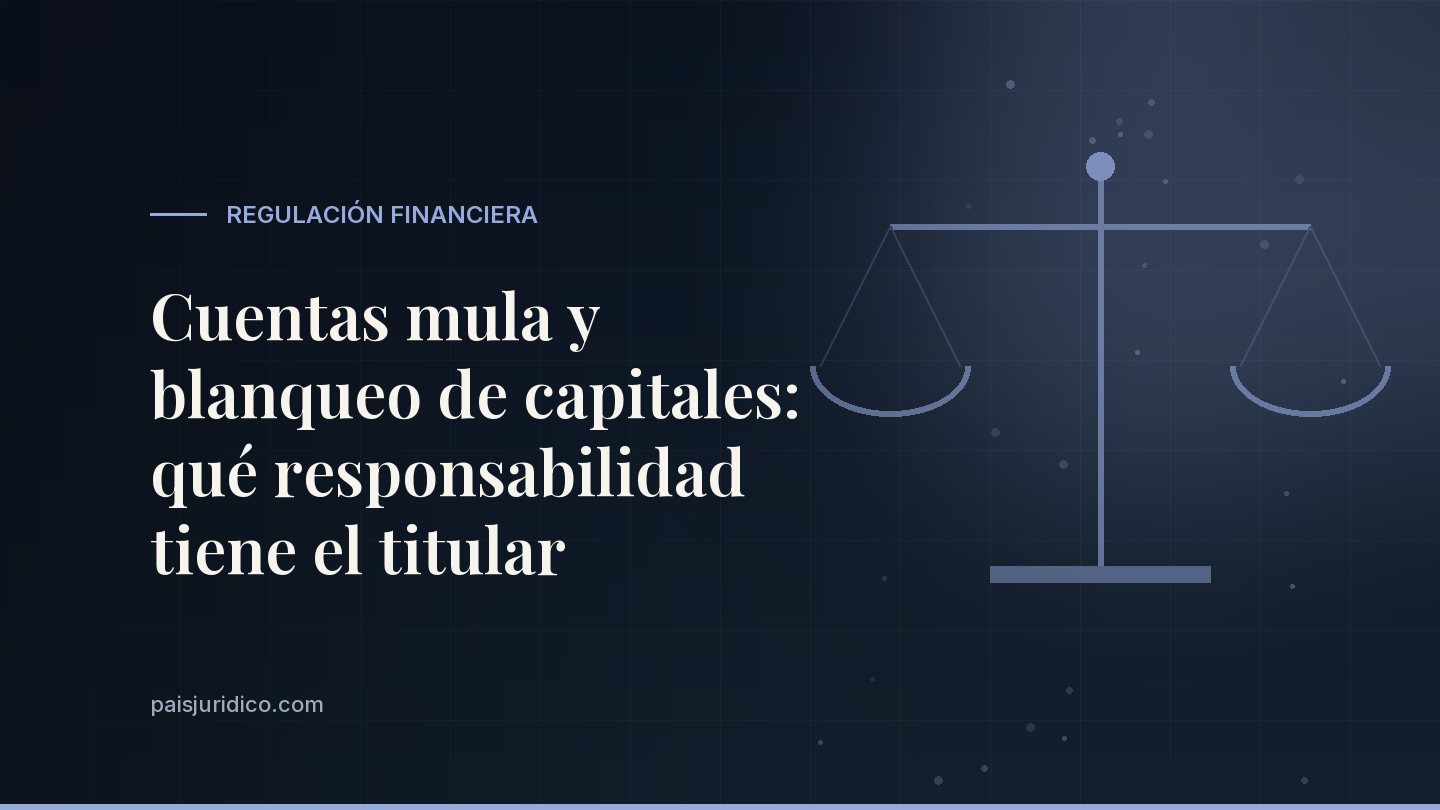 Cuentas mula y blanqueo de capitales: qué responsabilidad tiene el titular