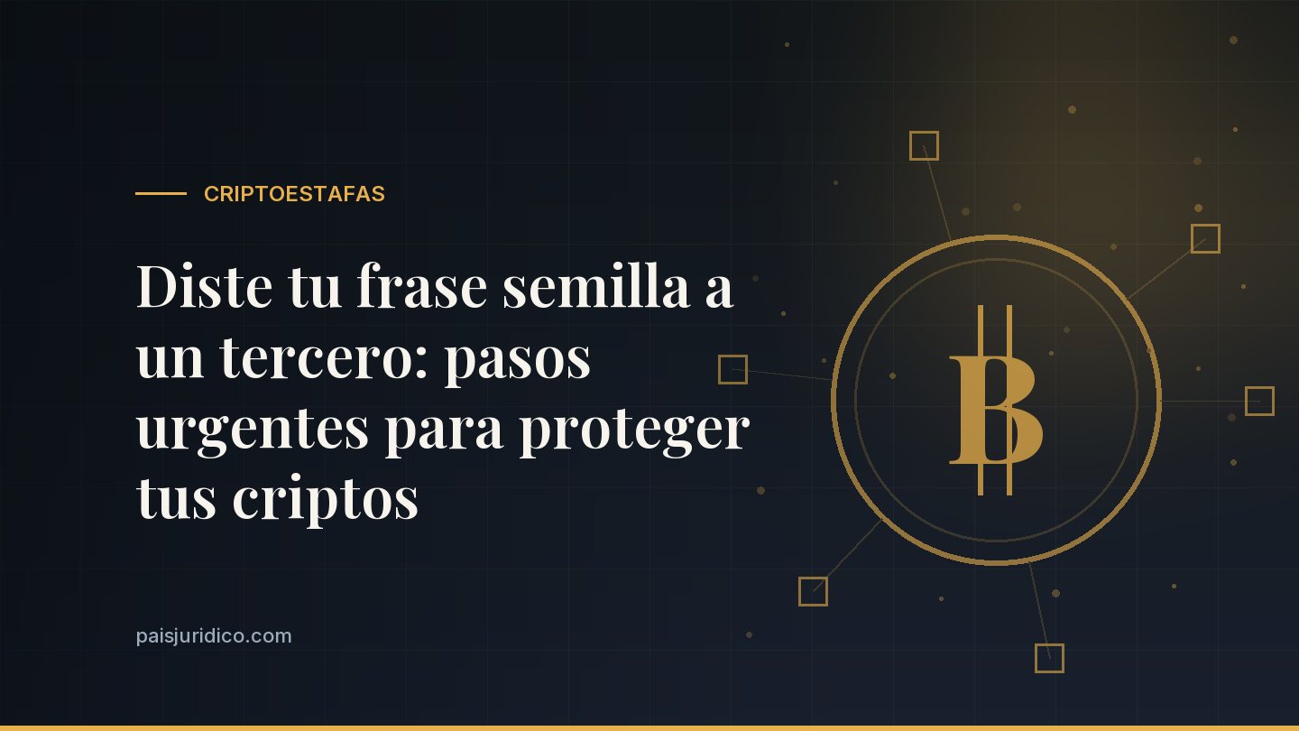 Diste tu frase semilla a un tercero: pasos urgentes para proteger tus criptos