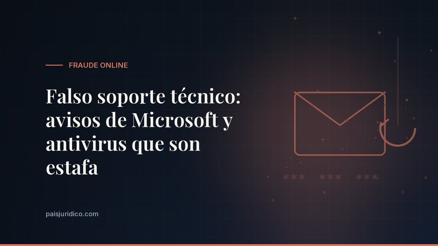 Falso soporte técnico: avisos de Microsoft y antivirus que son estafa