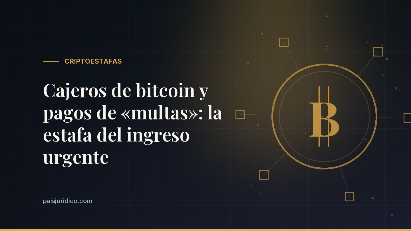 Cajeros de bitcoin y pagos de «multas»: la estafa del ingreso urgente