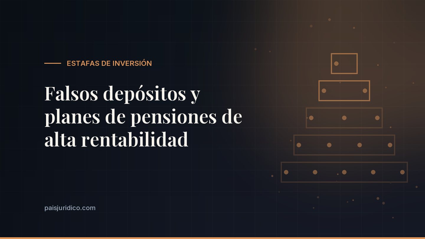 Falsos depósitos y planes de pensiones de alta rentabilidad