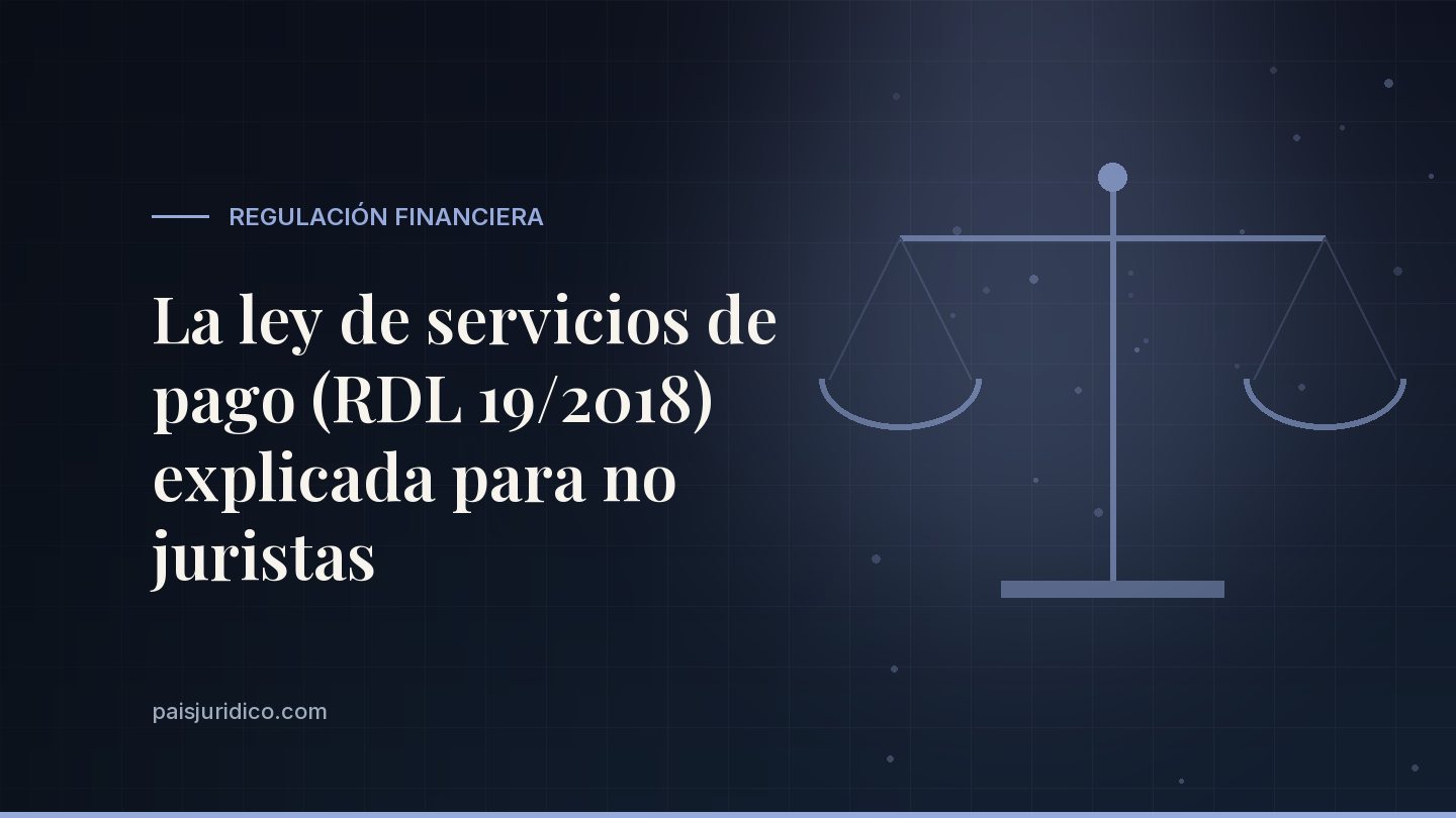 La ley de servicios de pago (RDL 19/2018) explicada para no juristas