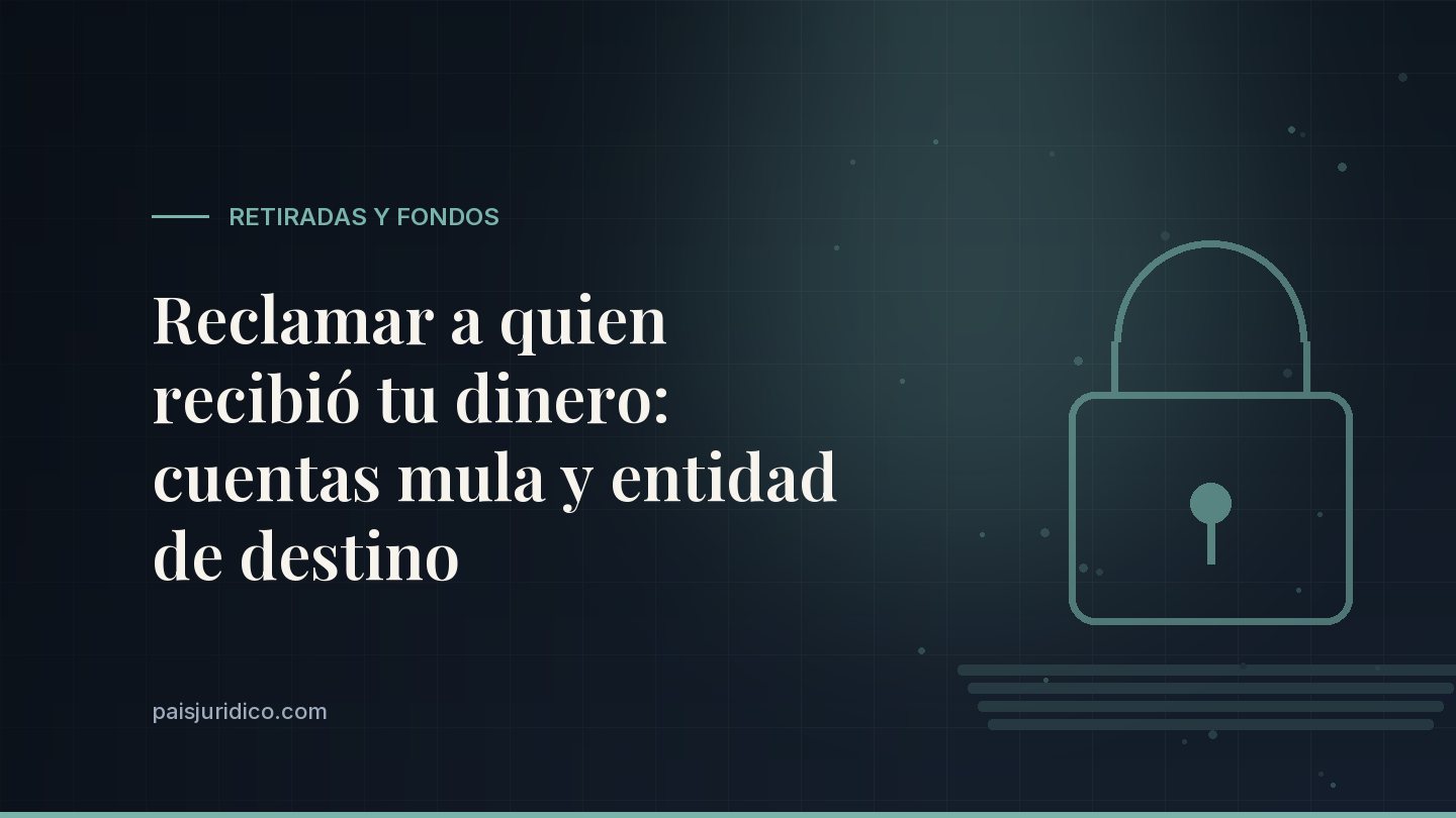 Reclamar a quien recibió tu dinero: cuentas mula y entidad de destino