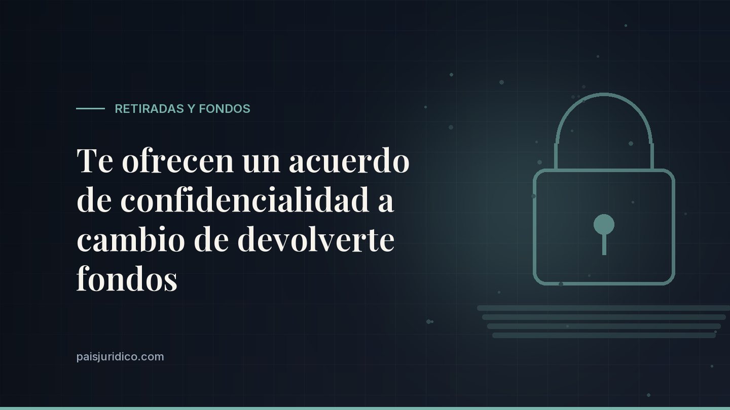 Te ofrecen un acuerdo de confidencialidad a cambio de devolverte fondos