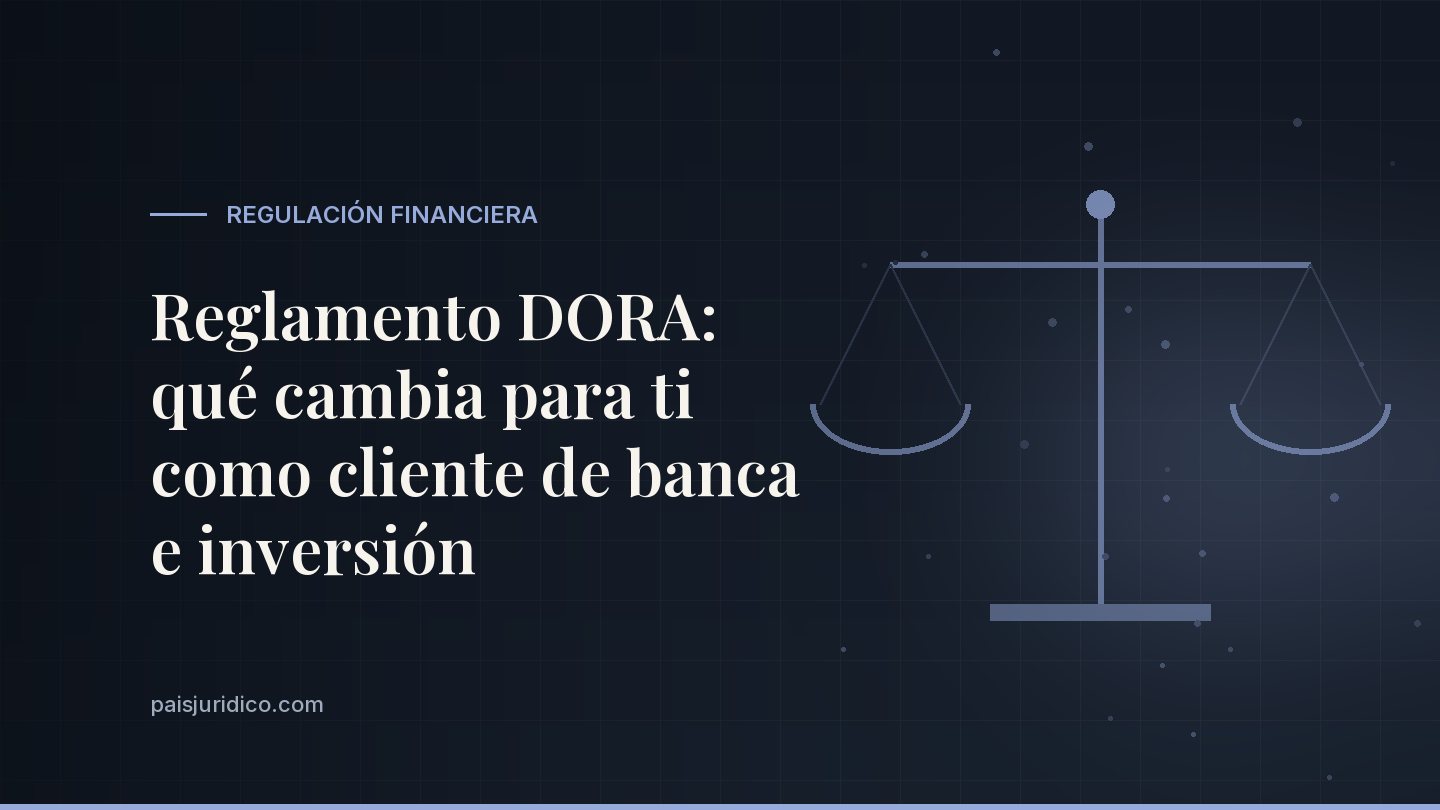 Reglamento DORA: qué cambia para ti como cliente de banca e inversión
