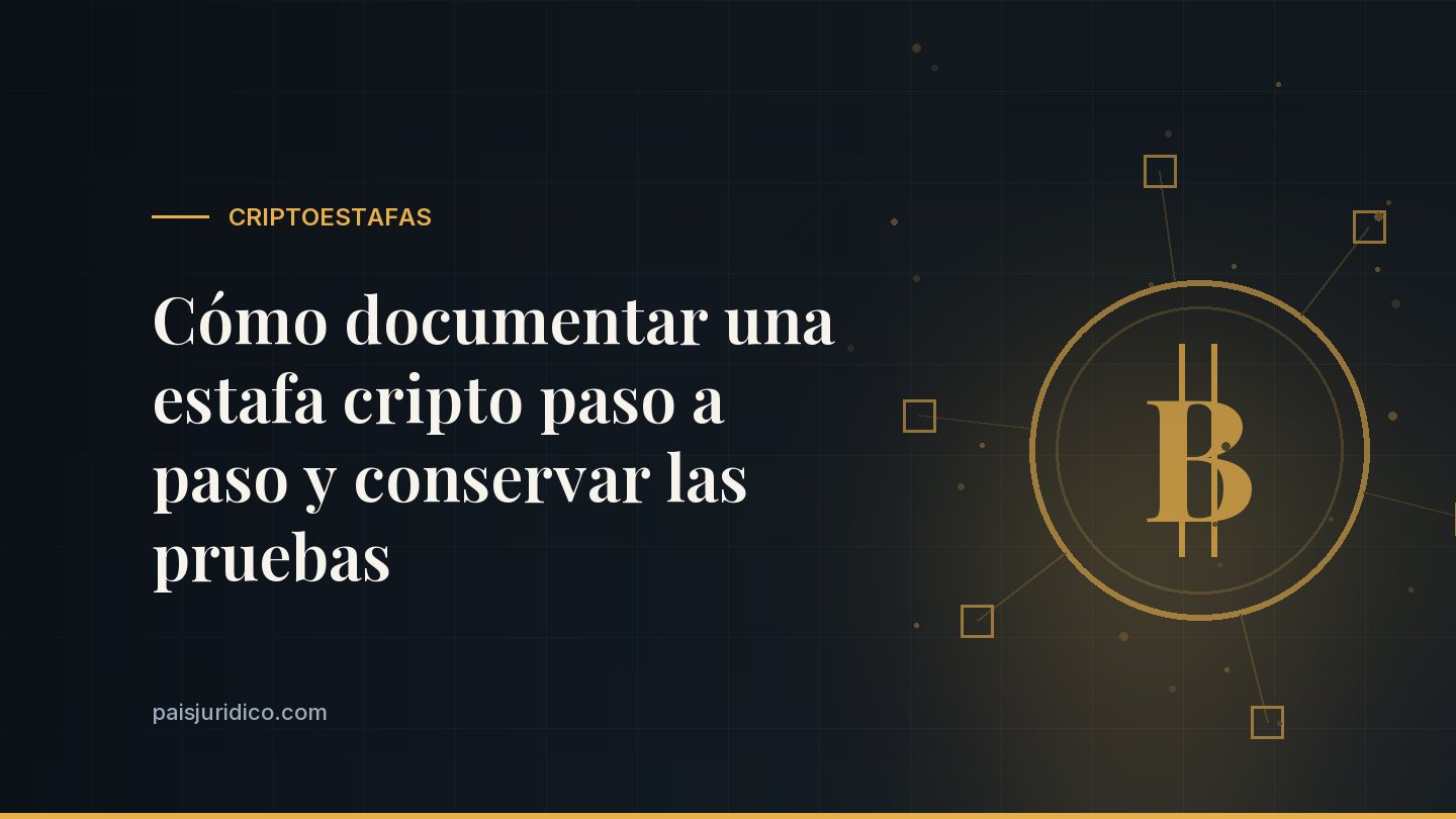 Cómo documentar una estafa cripto paso a paso y conservar las pruebas