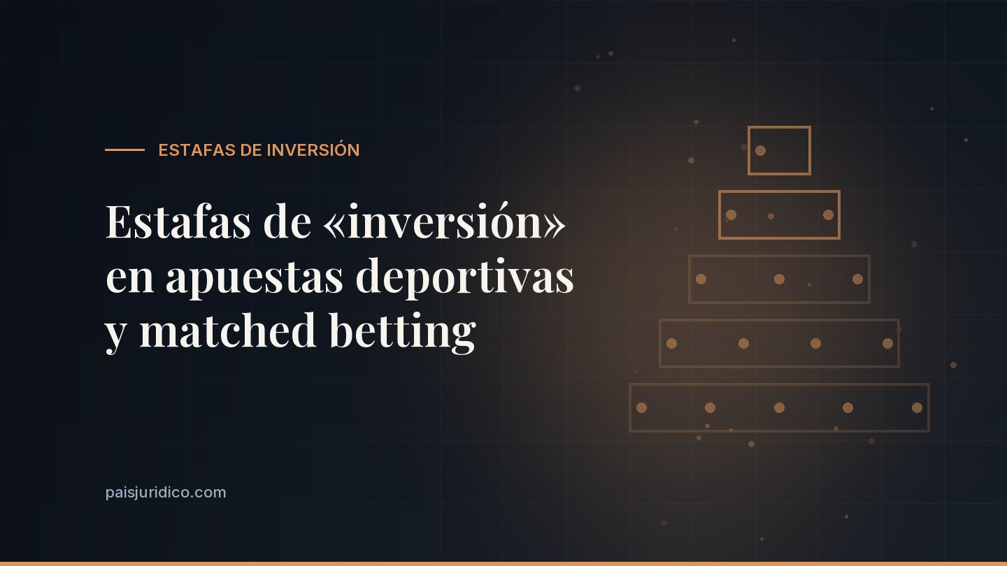 Estafas de «inversión» en apuestas deportivas y matched betting