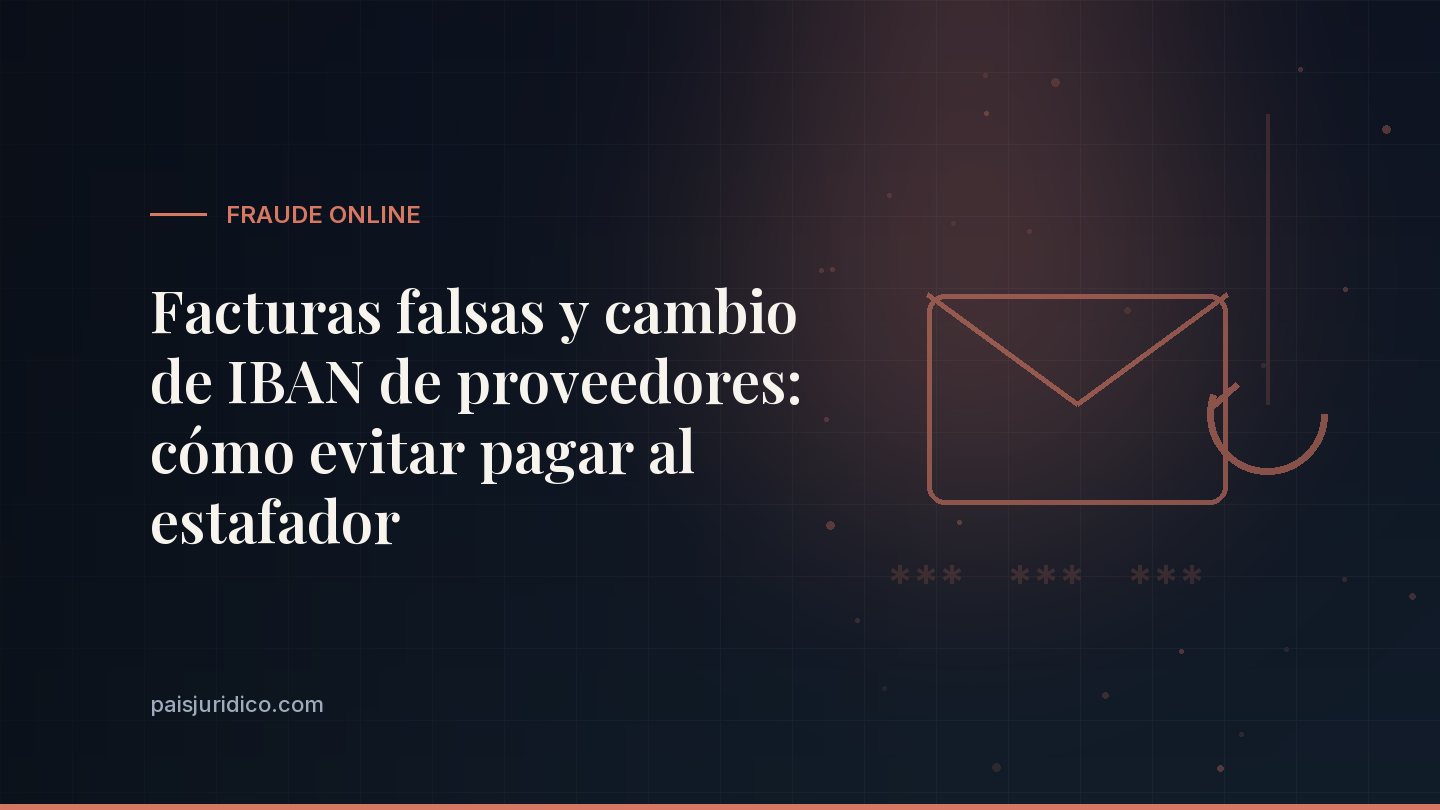 Facturas falsas y cambio de IBAN de proveedores: cómo evitar pagar al estafador