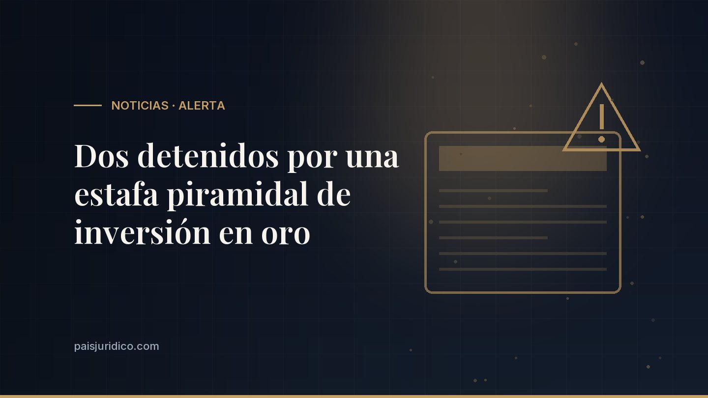 Dos detenidos por una estafa piramidal de inversión en oro