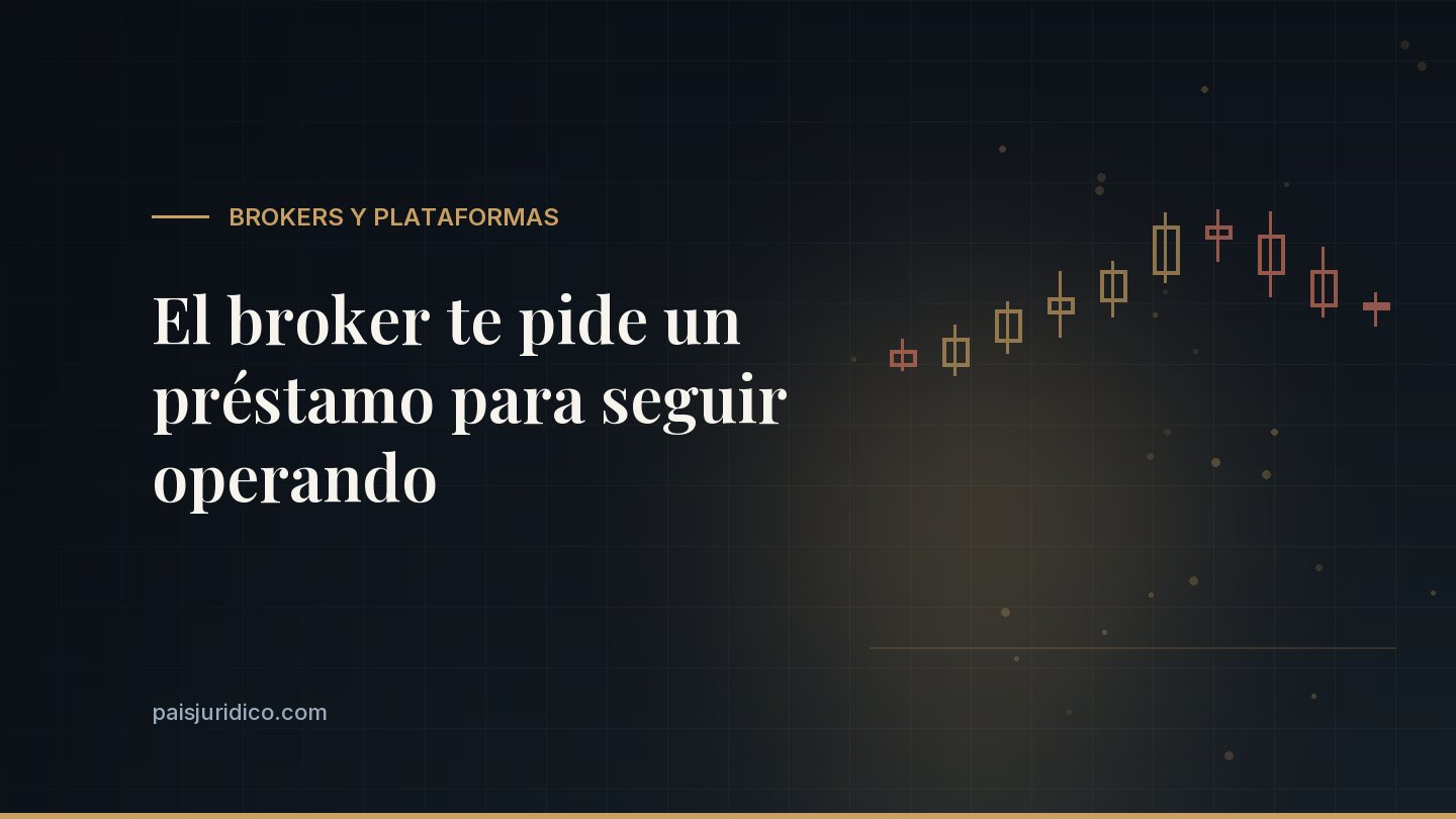 El broker te pide un préstamo para seguir operando