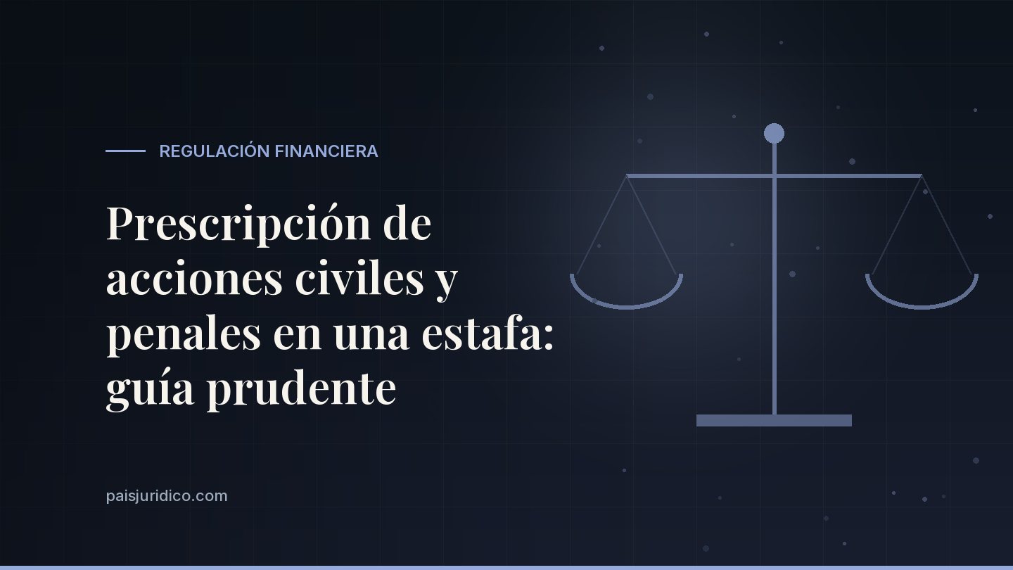 Prescripción de acciones civiles y penales en una estafa: guía prudente