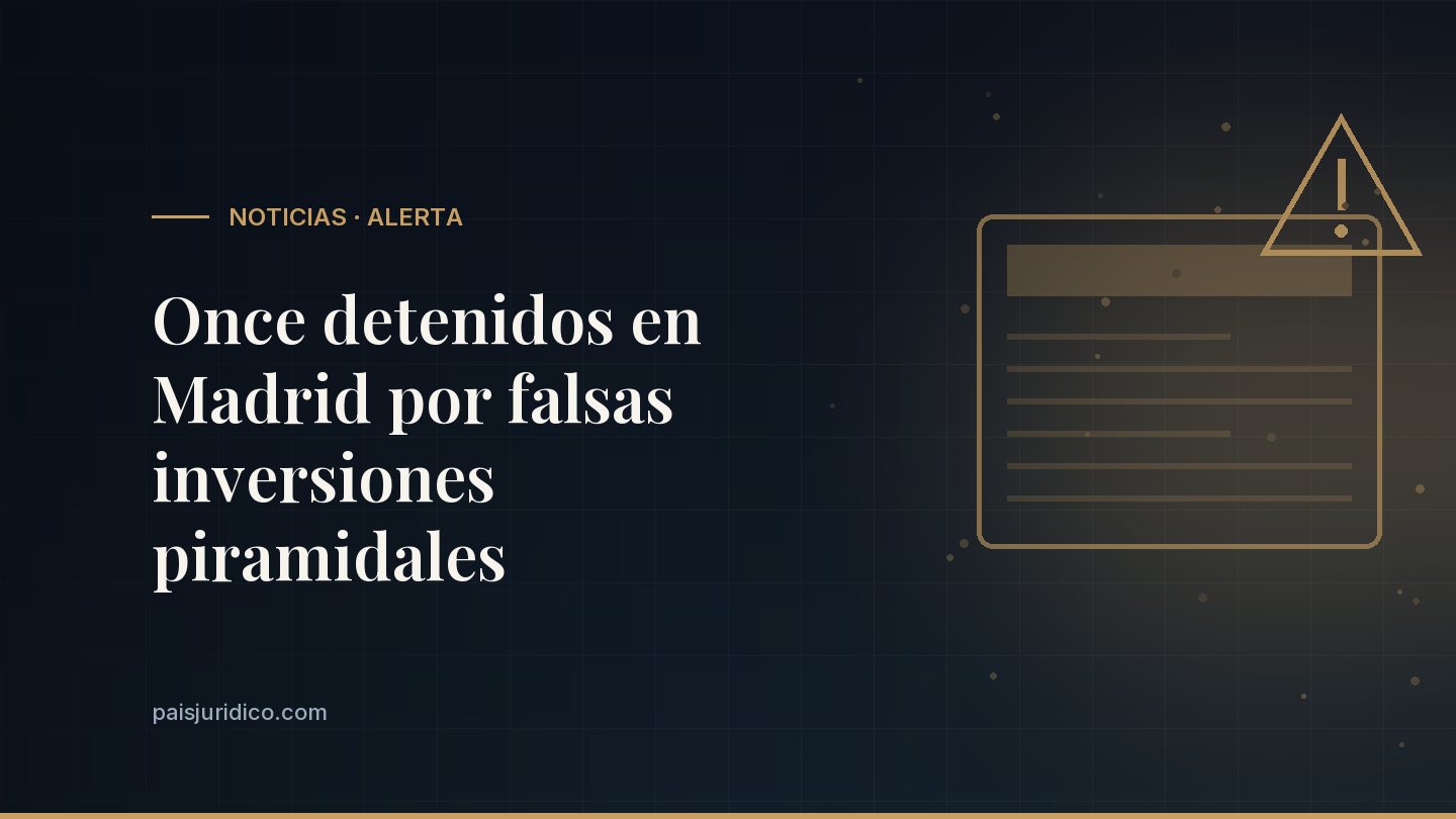 Once detenidos en Madrid por falsas inversiones piramidales