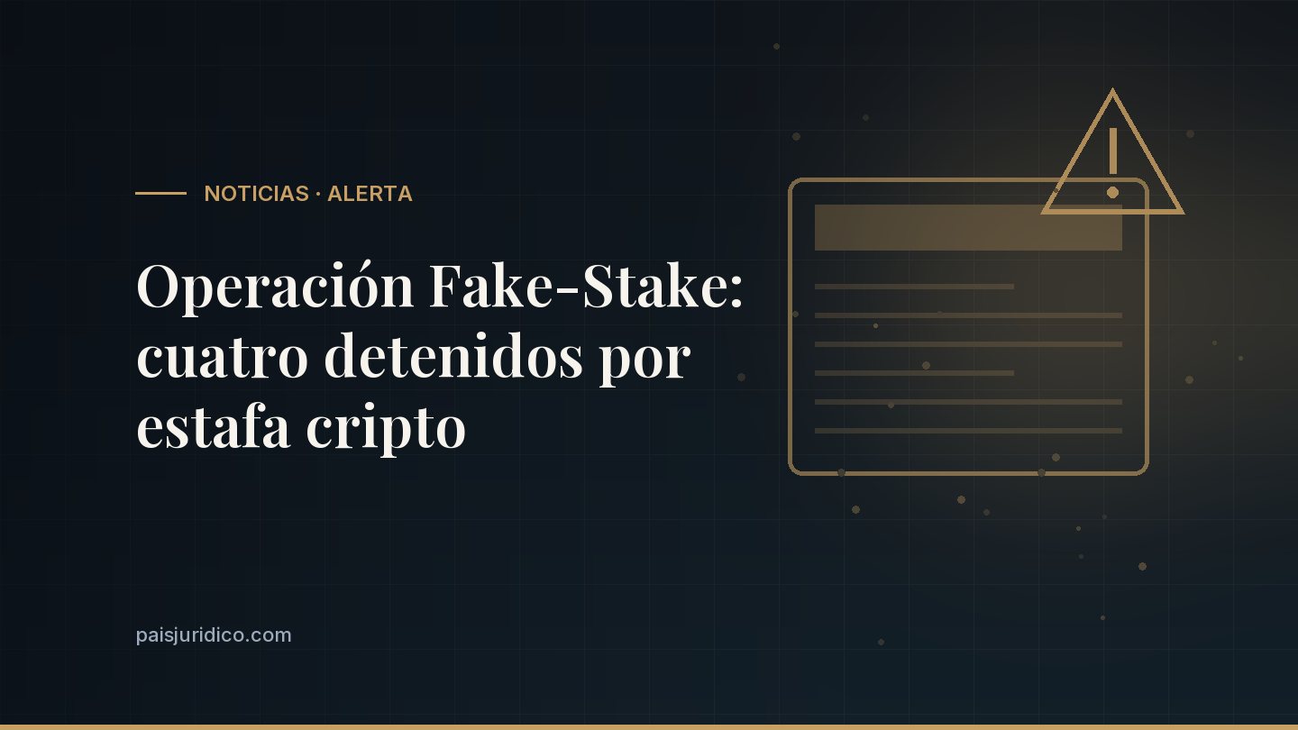 Operación Fake-Stake: cuatro detenidos por estafa cripto