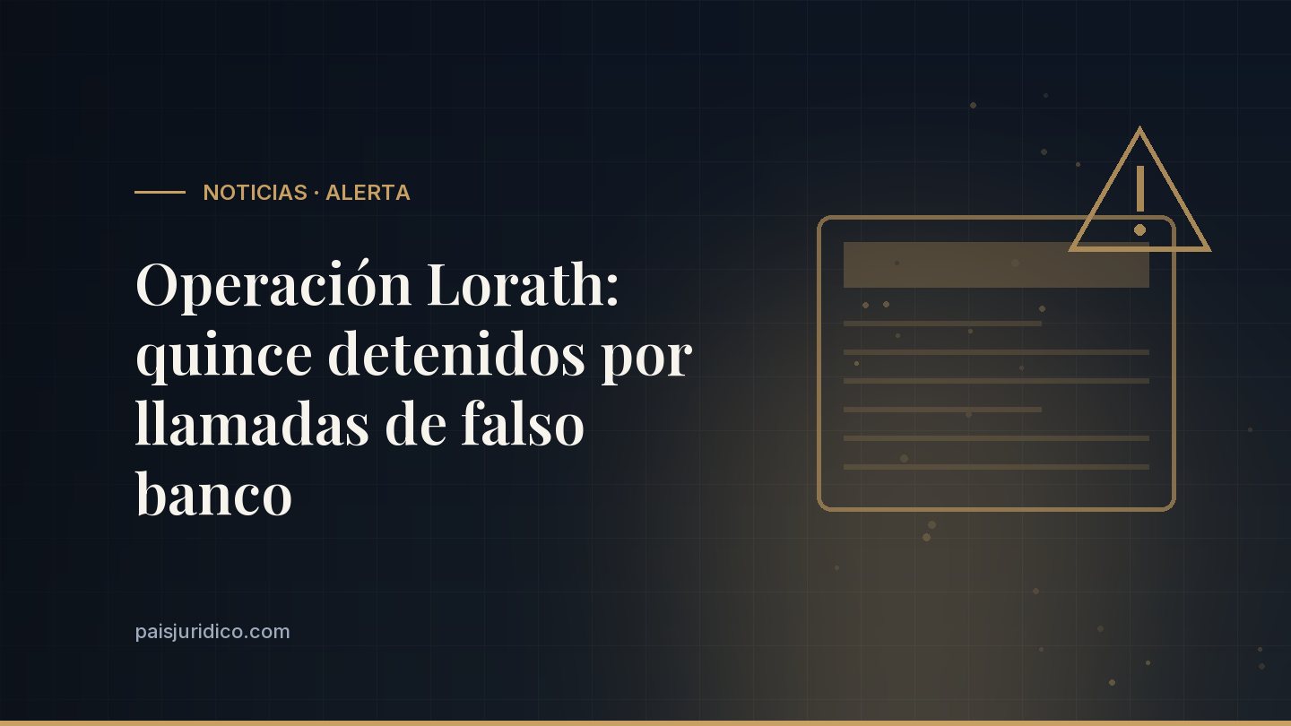 Operación Lorath: quince detenidos por llamadas de falso banco