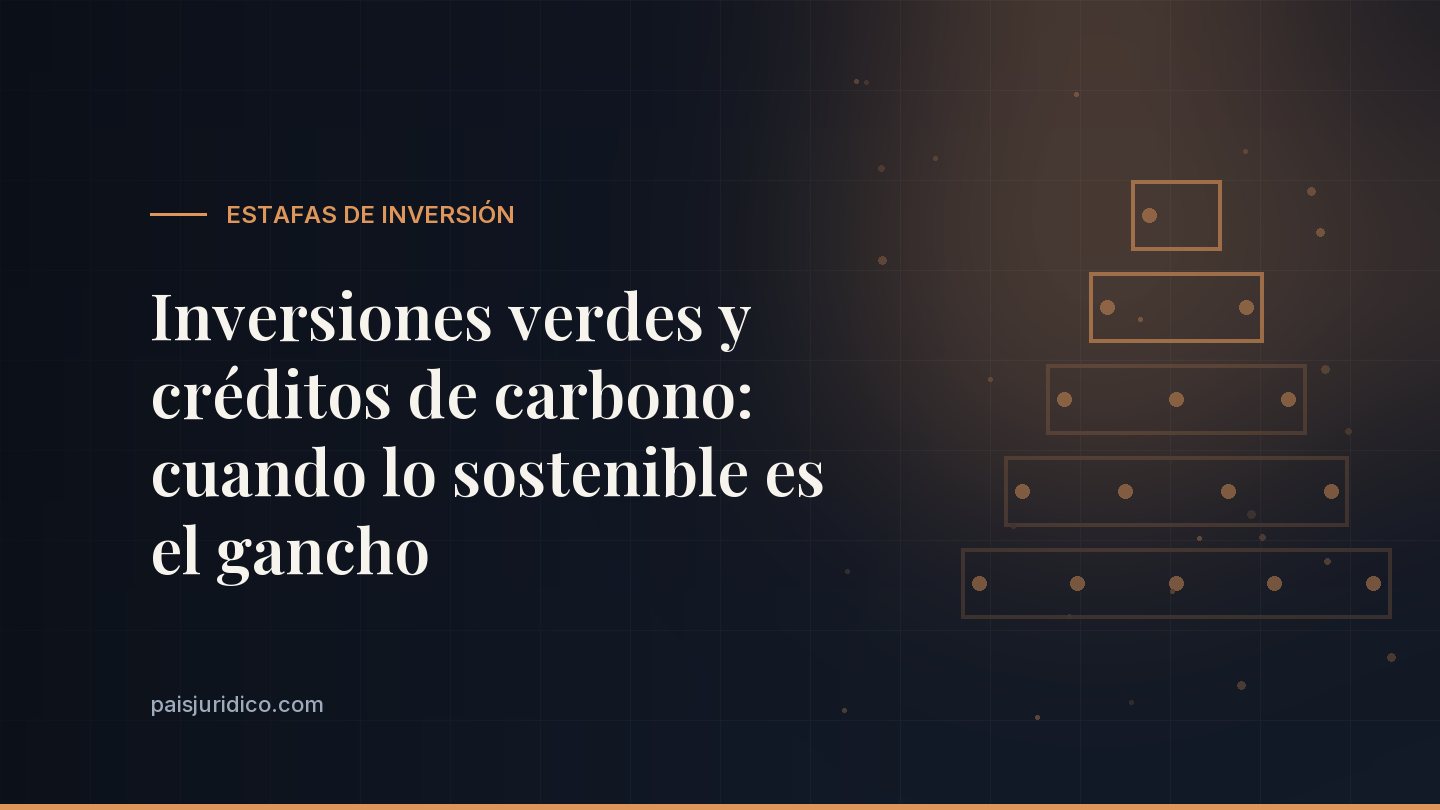 Inversiones verdes y créditos de carbono: cuando lo sostenible es el gancho