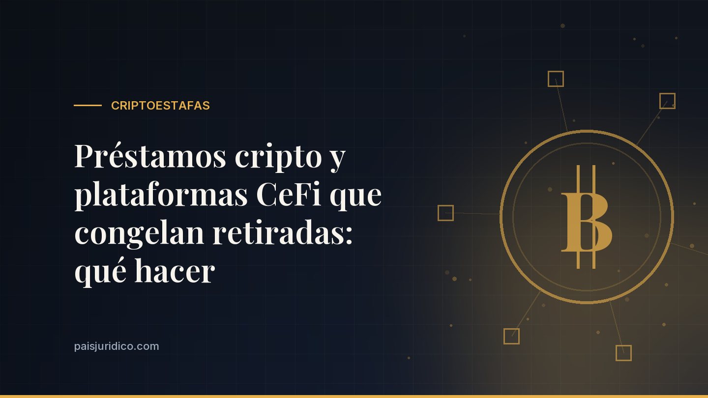 Préstamos cripto y plataformas CeFi que congelan retiradas: qué hacer