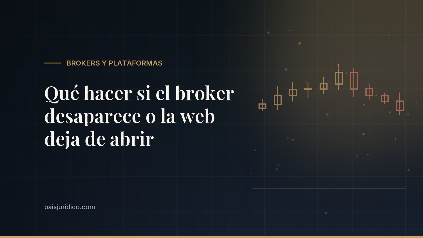 Qué hacer si el broker desaparece o la web deja de abrir
