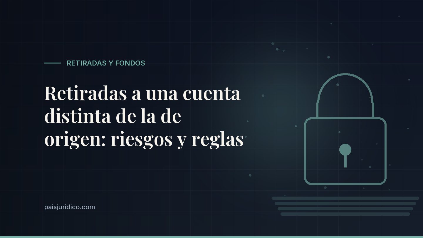 Retiradas a una cuenta distinta de la de origen: riesgos y reglas