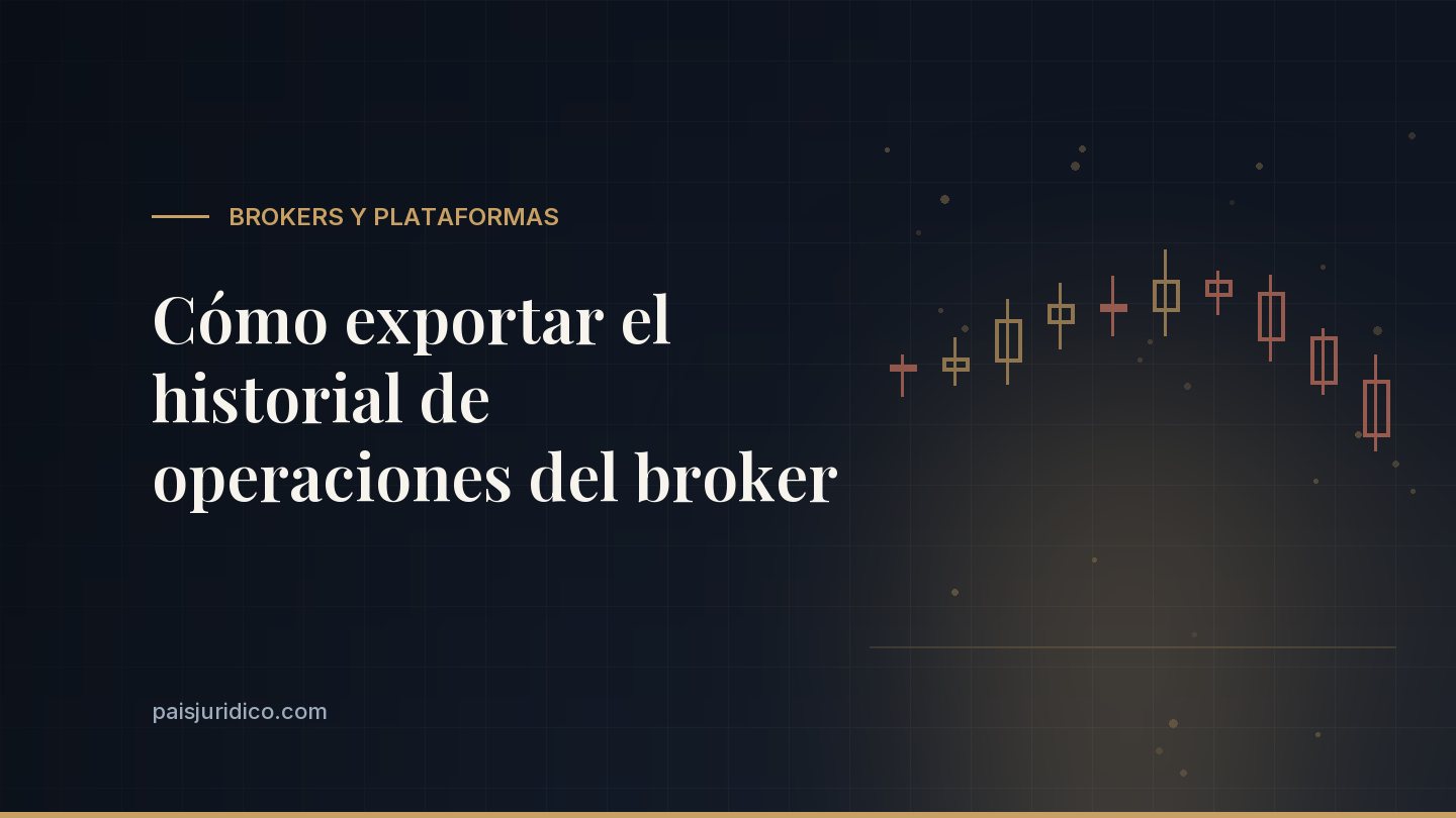 Cómo exportar el historial de operaciones del broker
