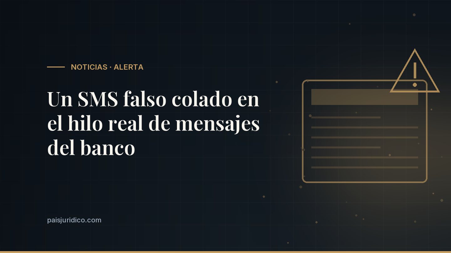 Un SMS falso colado en el hilo real de mensajes del banco