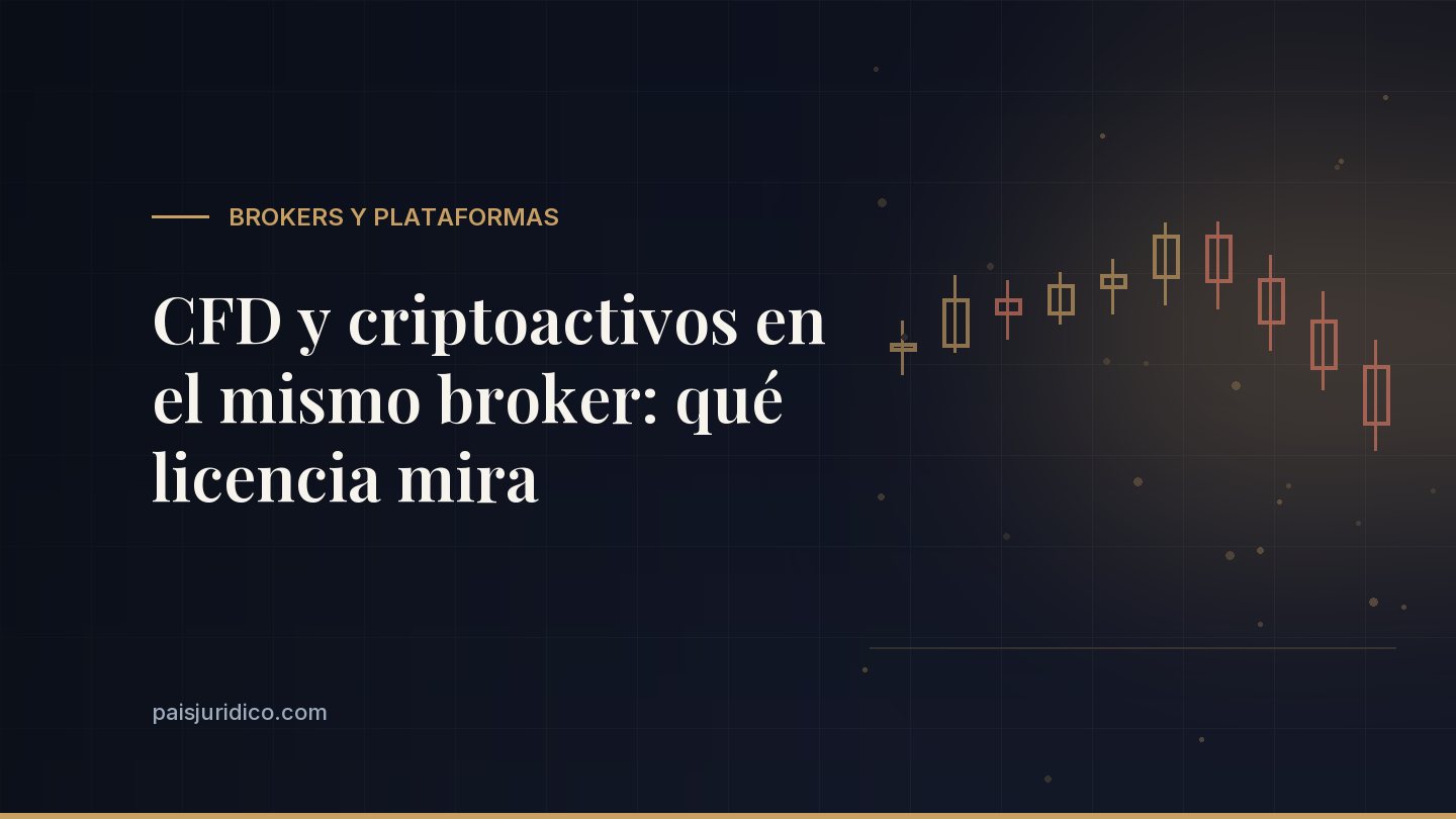 CFD y criptoactivos en el mismo broker: qué licencia mira