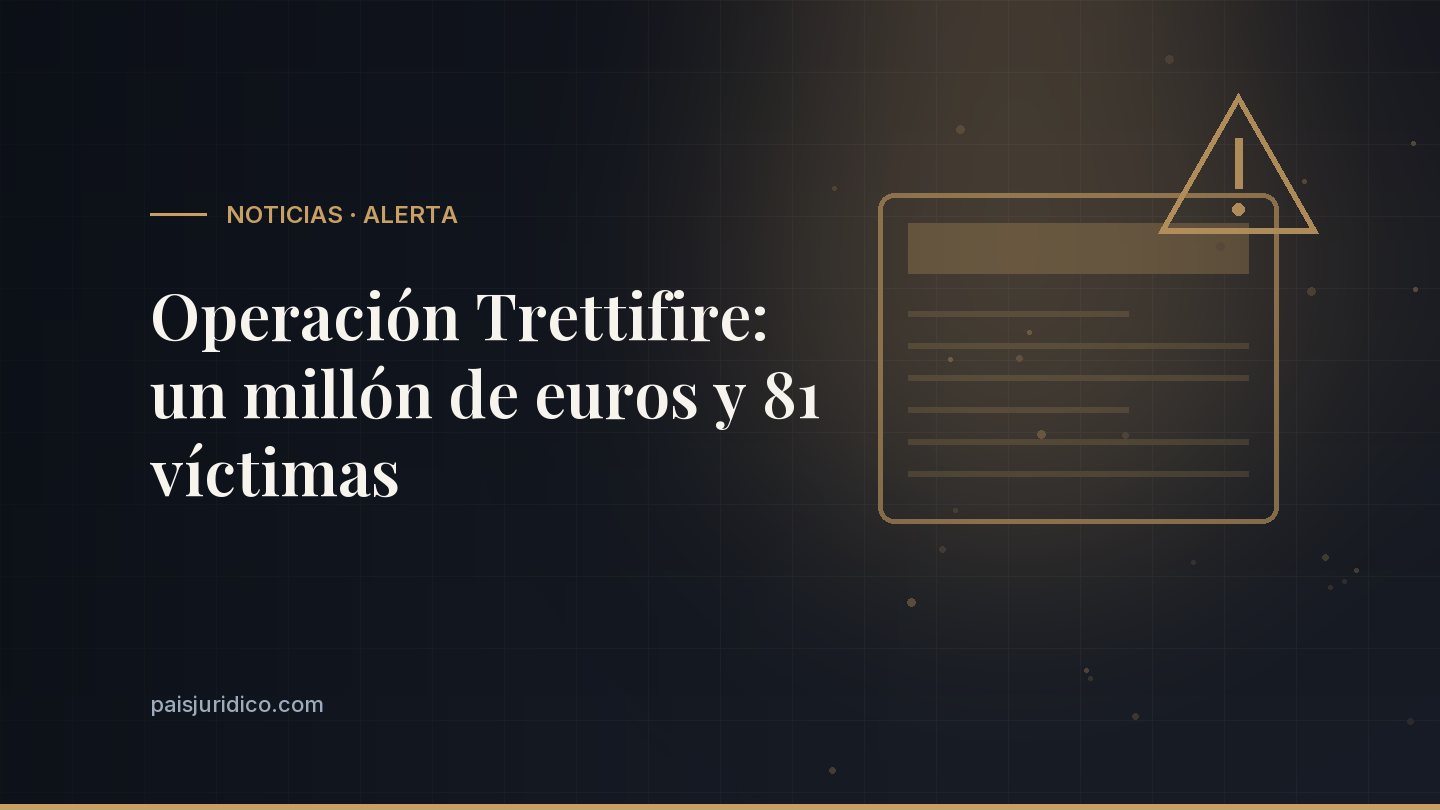 Operación Trettifire: un millón de euros y 81 víctimas
