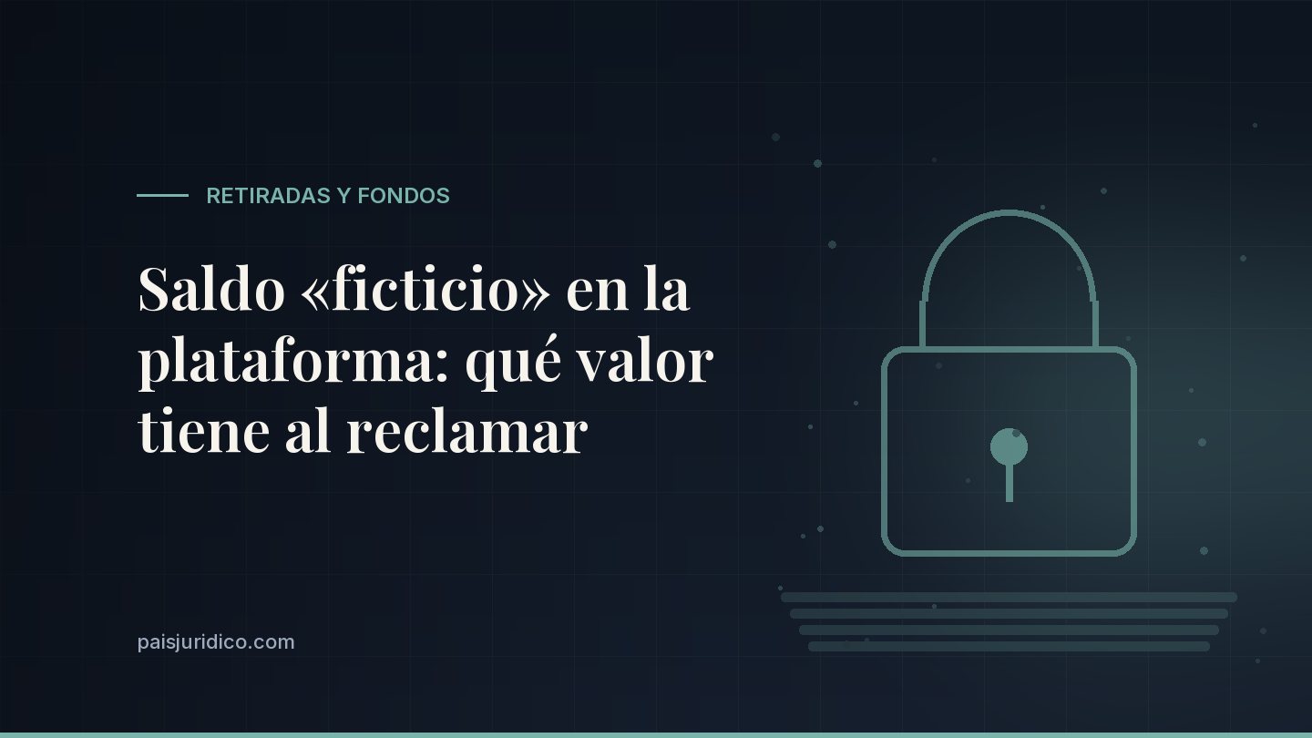 Saldo «ficticio» en la plataforma: qué valor tiene al reclamar