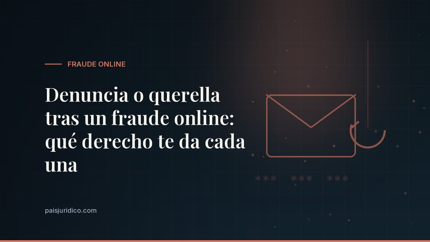 Denuncia o querella tras un fraude online: qué derecho te da cada una