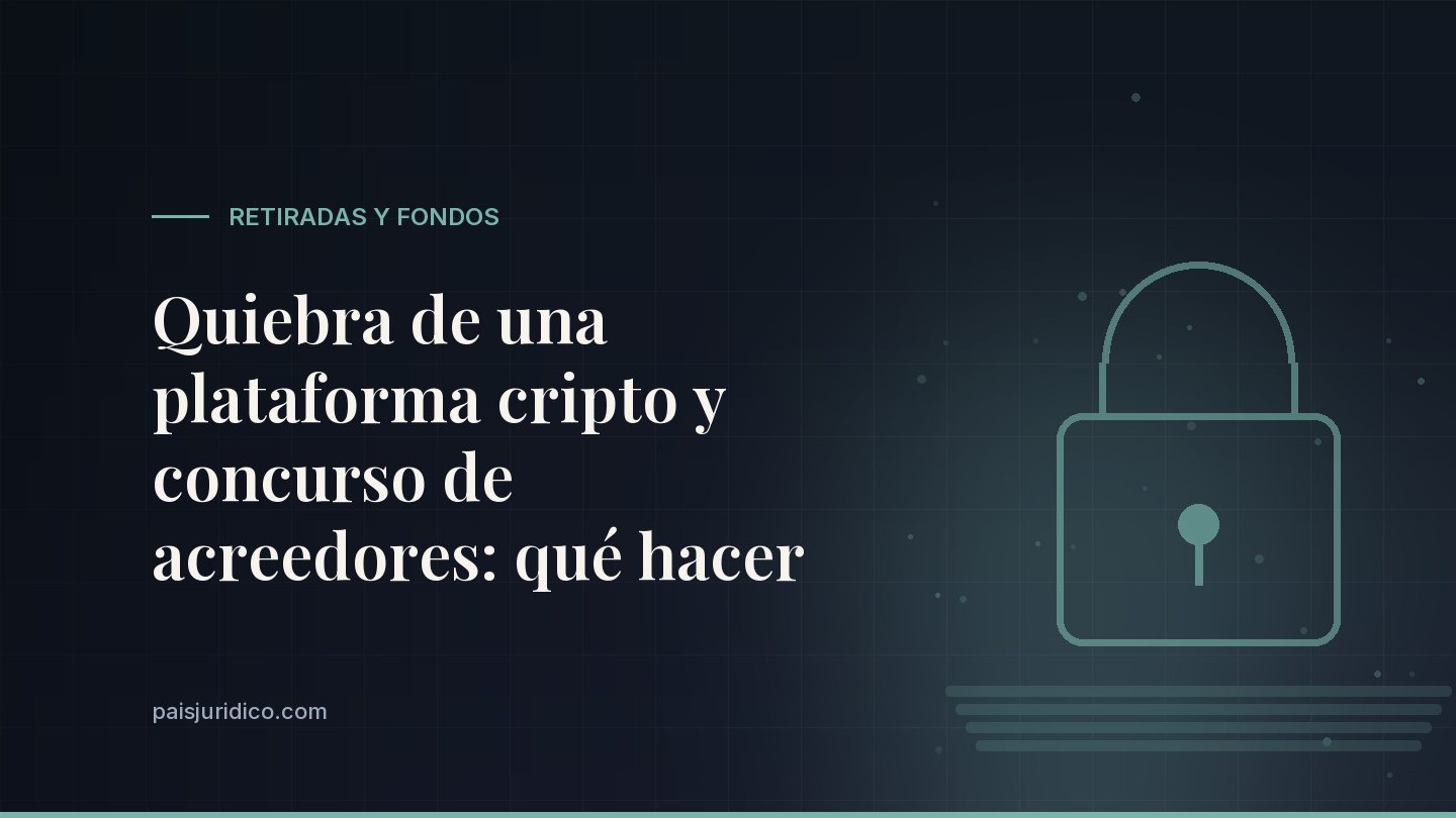 Quiebra de una plataforma cripto y concurso de acreedores: qué hacer