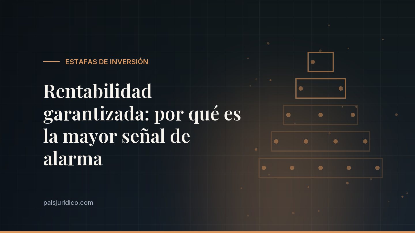 Rentabilidad garantizada: por qué es la mayor señal de alarma