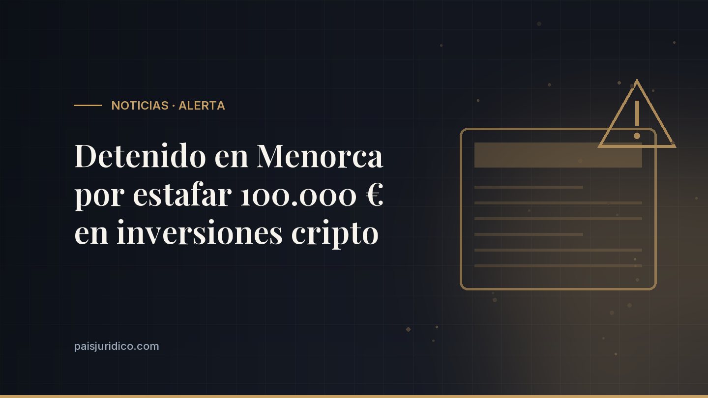 Detenido en Menorca por estafar 100.000 € en inversiones cripto