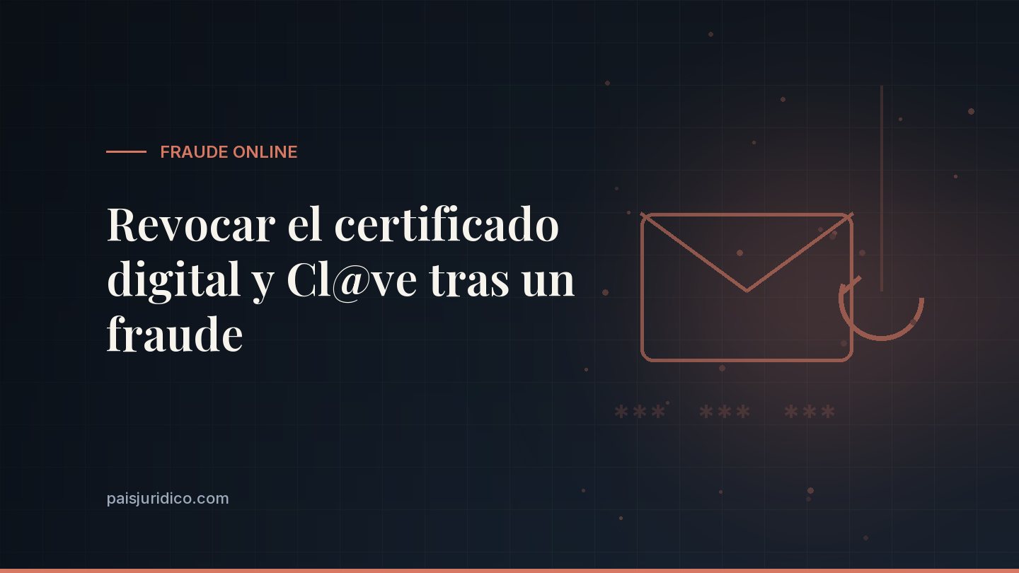 Revocar el certificado digital y Cl@ve tras un fraude