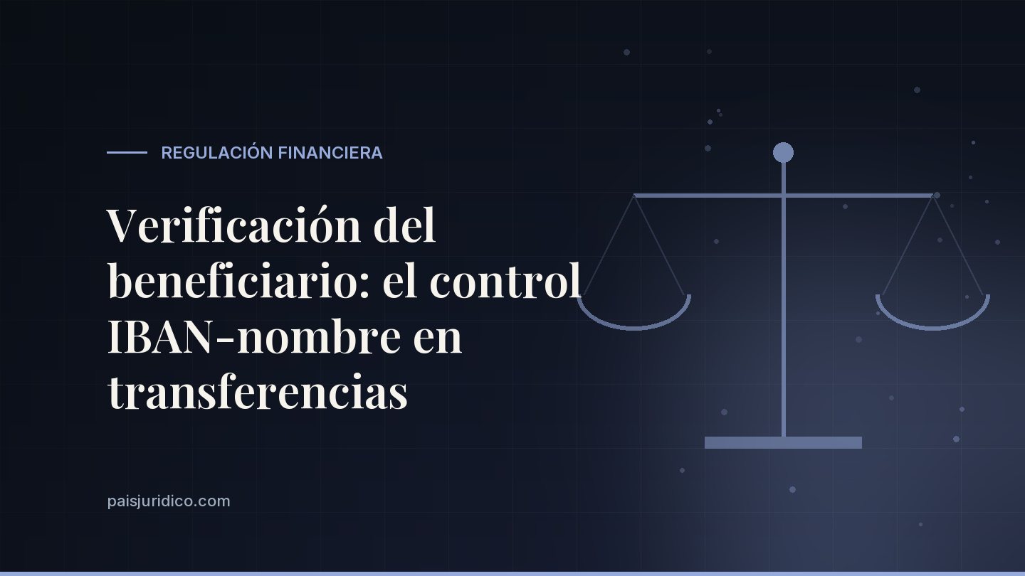 Verificación del beneficiario: el control IBAN-nombre en transferencias